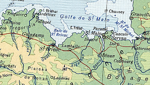 Carte region Saint jacut de la mer